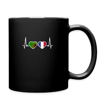 Zambia France Vintage Heartbeat Flag - Full Colour Mug - black - Right