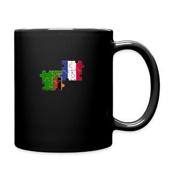 Zambie France Vintage Drapeau Français Zambien - Mug uni - noir - Droite