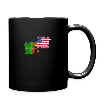 Zambia USA Flag American Zambian - Full Colour Mug - black - Right