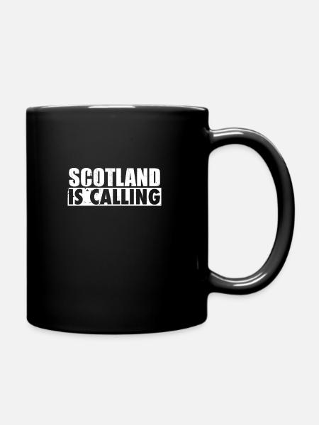 Scotland Is Calling Vintage Scotland Scotsman - Full Colour Mug - black