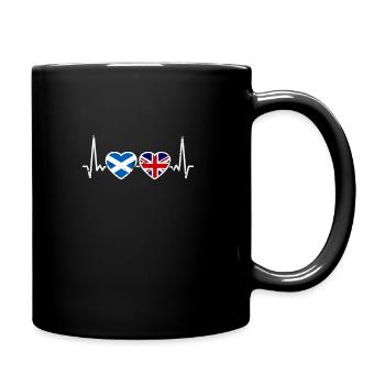 Schottland UK Vintage Herzschlag Flagge Schottisch - Tasse einfarbig - Schwarz - Rechts