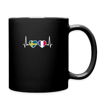 Suède, France, Heartbeat, Drapeau, Suède - Mug uni - noir - Droite