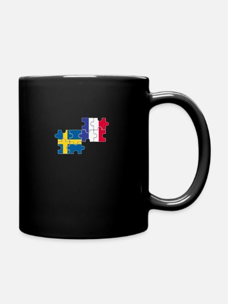 Suède, France, drapeau, Français, Suède - Mug uni - noir