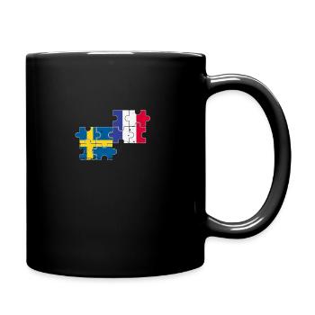 Schweden Frankreich Vintage Flagge Schwede - Tasse einfarbig - Schwarz - Rechts