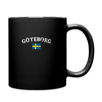Göteborg Vintage Suède drapeau suédois - Mug uni - noir - Droite