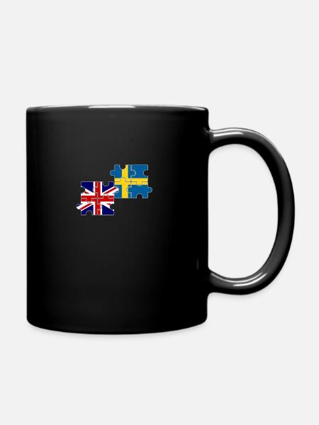 Sweden UK Flagge Brite Schwede - Enfärgad mugg - svart