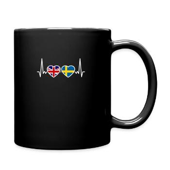 Suède Royaume-Uni Heartbeat Flag Suédois britannique - Mug uni - noir - Droite