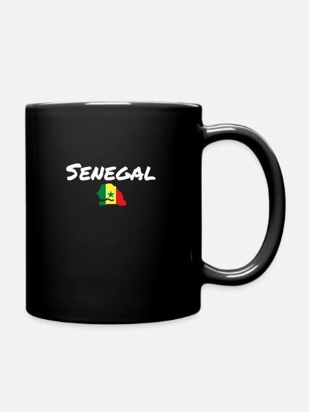 Carte du Sénégal Drapeau du Sénégal - Mug uni - noir