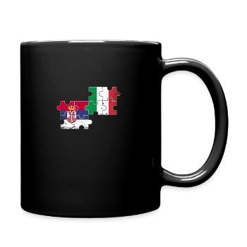 Serbia Italy Vintage Flag Italian Serb - Full Colour Mug - black - Right