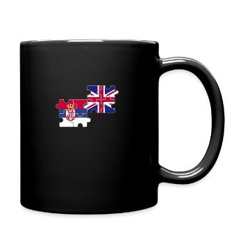 Serbia UK Flag British Serb - Full Colour Mug - black - Right