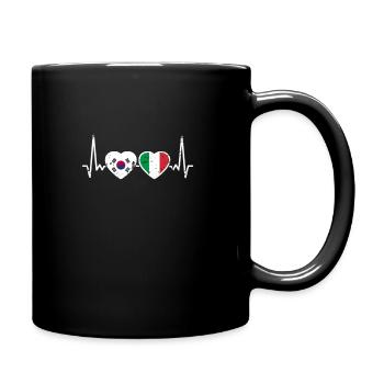 Corée du Sud Italie Vintage Heartbeat drapeau - Mug uni - noir - Droite