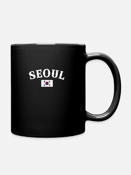 Seoul Südkorea Südkoreanische Flagge Koreaner - Tasse einfarbig - Schwarz