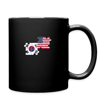 South Korea, USA, flag, American, Korean - Full Colour Mug - black - Right