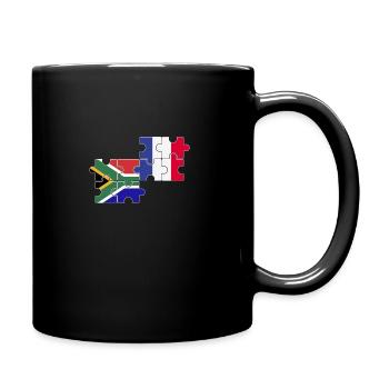 South Africa France Flag French South African - Full Colour Mug - black - Right