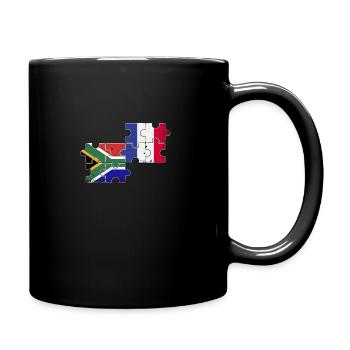 Afrique du Sud France Vintage drapeau sud-africain - Mug uni - noir - Droite
