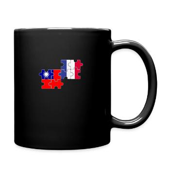 Taiwan France Flag French Taiwanese - Full Colour Mug - black - Right
