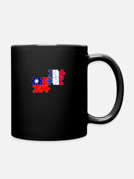 Taïwan France Drapeau Français Taïwanais - Mug uni - noir