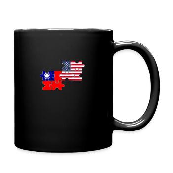 Taiwan USA Flagge Amerikaner Taiwaner - Tasse einfarbig - Schwarz - Rechts