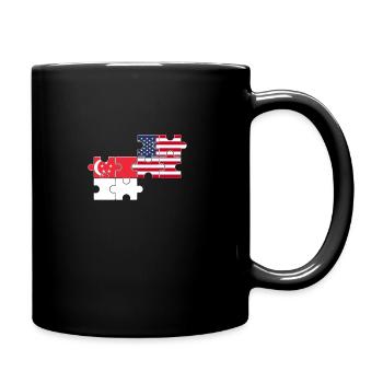 Singapur USA Flagge Amerikaner Singapurer - Tasse einfarbig - Schwarz - Rechts