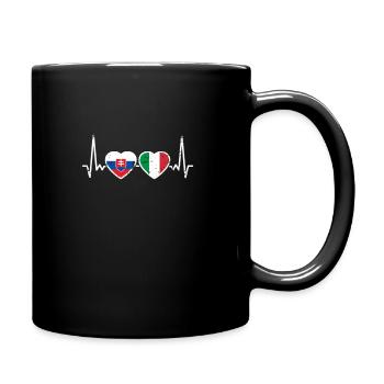 Slovakia Italy Vintage Heartbeat Flag Slovak - Full Colour Mug - black - Right