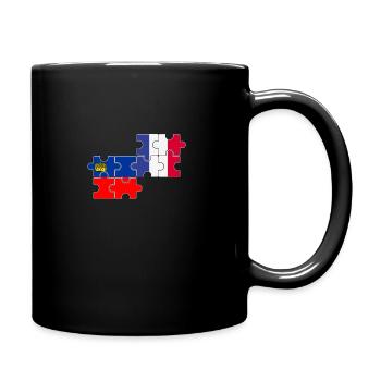 Liechtenstein Frankreich Flagge Liechtensteiner - Tasse einfarbig - Schwarz - Rechts