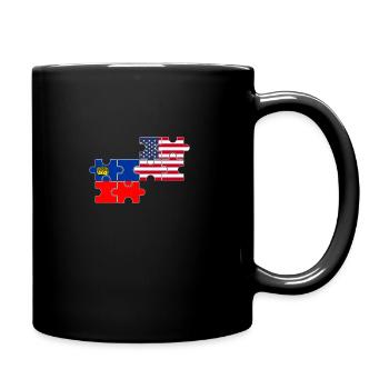 Liechtenstein USA Flagge Liechtensteiner - Tasse einfarbig - Schwarz - Rechts