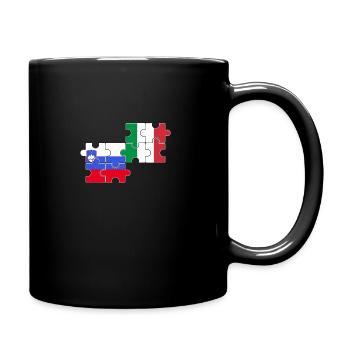 Slowenien Italien Flagge Italiener Slowene - Tasse einfarbig - Schwarz - Rechts