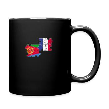 Eritrea Frankreich Vintage Flagge Französisch - Tasse einfarbig - Schwarz - Rechts