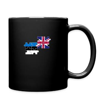 Estland UK Flagge Britisch Estnisch - Tasse einfarbig - Schwarz - Rechts