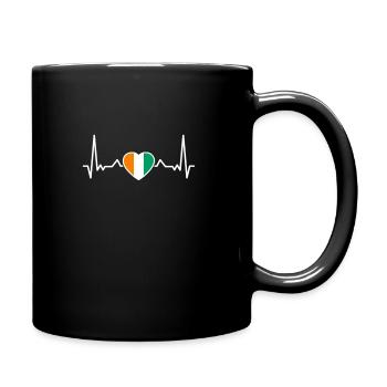 Côte d’Ivoire coeur battement Drapeau ivoirien Ivoirien - Mug uni - noir - Droite