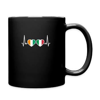 Côte d’Ivoire Italie Heartbeat Flag Ivoirien - Mug uni - noir - Droite