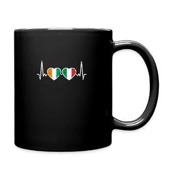 Côte d'Ivoire Italy Vintage Heartbeat Flag - Full Colour Mug - black - Right