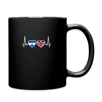 El Salvador UK Vintage Heartbeat drapeau - Mug uni - noir - Droite