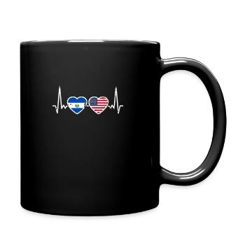 El Salvador USA Vintage Heartbeat Flag - Full Colour Mug - black - Right