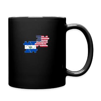 El Salvador États-Unis Drapeau Américain - Mug uni - noir - Droite
