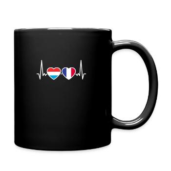 Luxembourg France Heartbeat Flag Luxembourger - Mug uni - noir - Droite