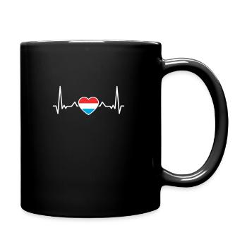 Luxemburg Herzschlag Luxemburgische Luxemburger - Tasse einfarbig - Schwarz - Rechts
