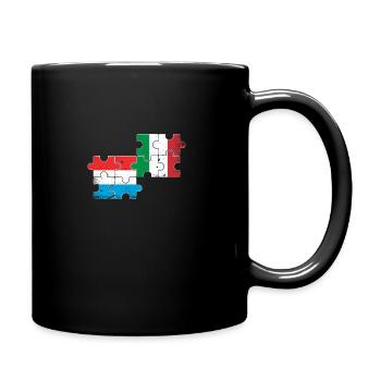Luxembourg Italie Heartbeat Flag Luxembourgeois - Mug uni - noir - Droite