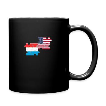 Luxemburg USA Flagge Amerikaner Luxemburger - Tasse einfarbig - Schwarz - Rechts