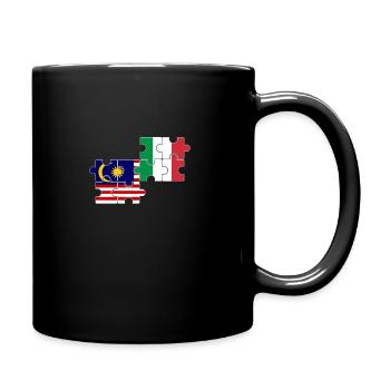 Malaysia Italien Flagge Italienisch Malaysier - Tasse einfarbig - Schwarz - Rechts