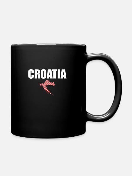 Croatie Croatie Carte Croatie Drapeau Croatie - Mug uni - noir