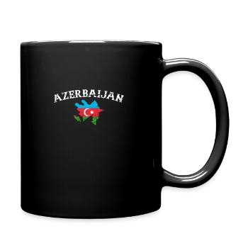 Azerbaijan Vintage Map Azerbaijan Flag - Full Colour Mug - black - Right