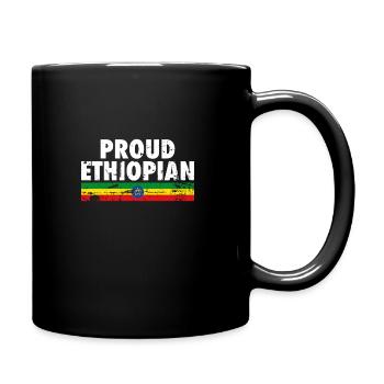 Proud Ethiopian Vintage Ethiopia Flag - Full Colour Mug - black - Right