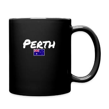 Perth, Australie, Australie, Drapeau australien - Mug uni - noir - Droite
