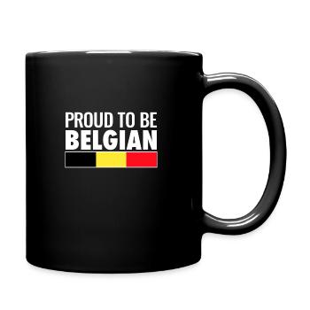 Proud To Be Belgian Belgium Belgian Flag - Full Colour Mug - black - Right