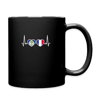 Belize France Heartbeat Flag Belizer - Mug uni - noir - Droite