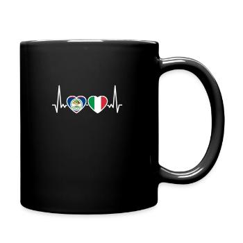 Belize Italien Herzschlag Flagge Belizer - Tasse einfarbig - Schwarz - Rechts