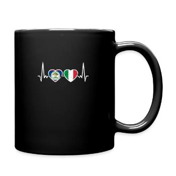 Belize Italie Vintage Heartbeat Flag Belizer - Mug uni - noir - Droite