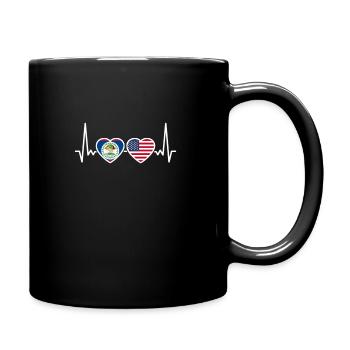 Belize États-Unis Heartbeat Américain Belizien - Mug uni - noir - Droite