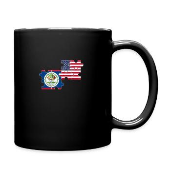Belize États-Unis Drapeau bélizien américain - Mug uni - noir - Droite